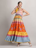 Multicolor 100% organic cotton spring dress