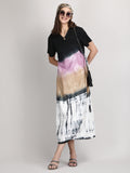 Trendy tie-dye organic cotton cool spring summer dress