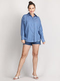 Blue organic cotton soft spring shirt