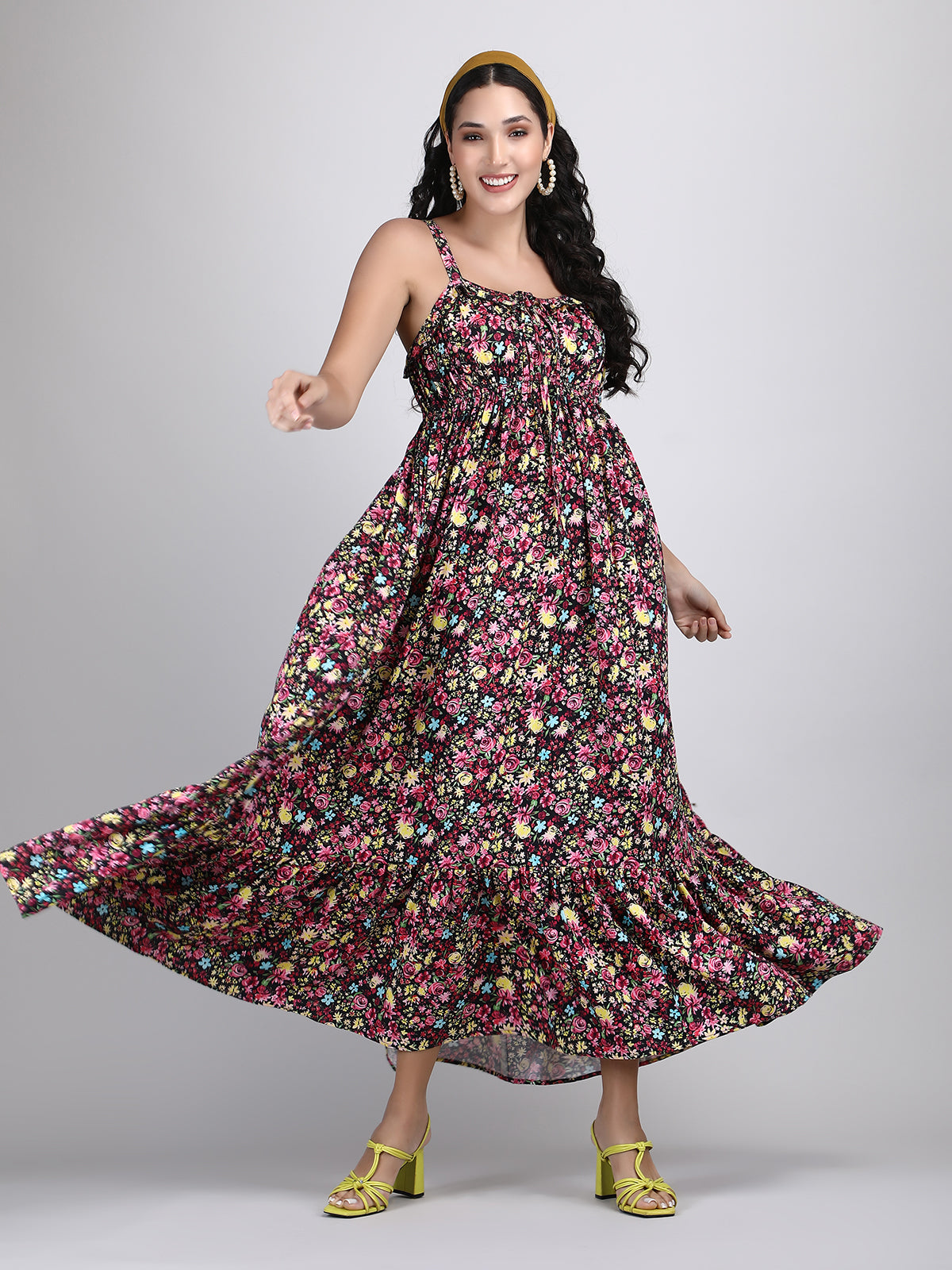 Summer floral 100% organic natural cotton floral dress – Fashion8