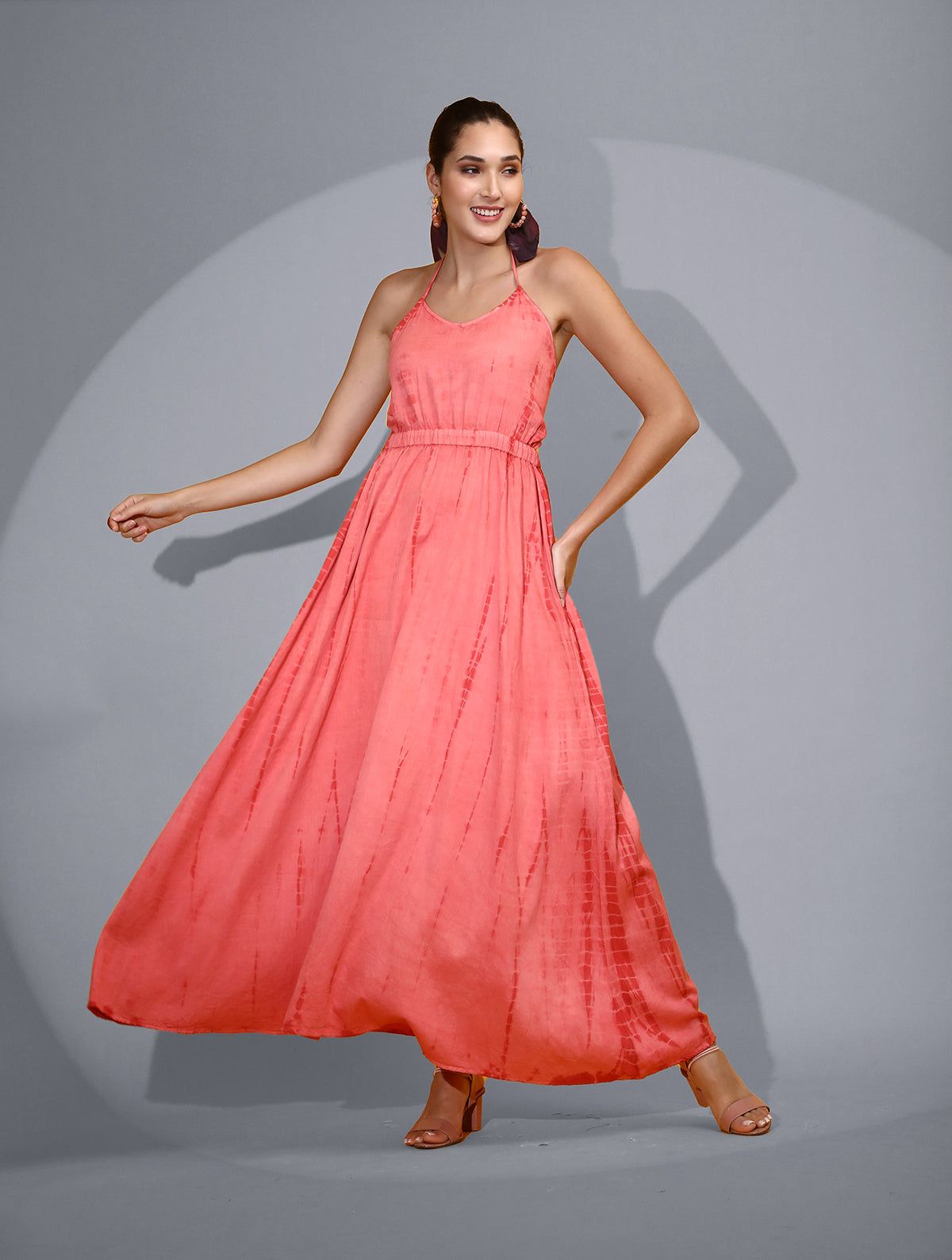 Luxury pure organic cotton pink soft feel summer dress