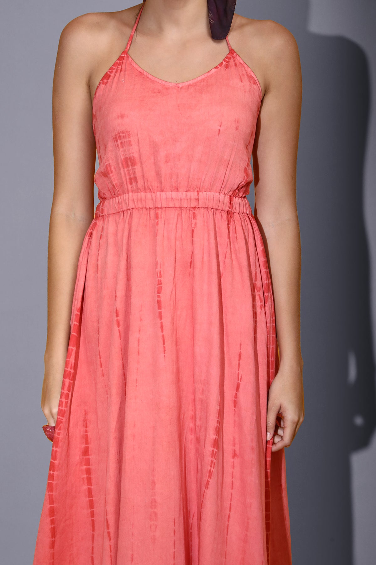 open lace back dress Soft Pink Gray Spaghetti Strap Summer Dress – Kawaiies main image 0