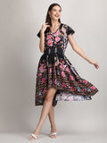 Gorgeous high low pure organic short sleeve summer dress