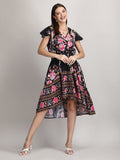 Gorgeous high low pure organic short sleeve summer dress