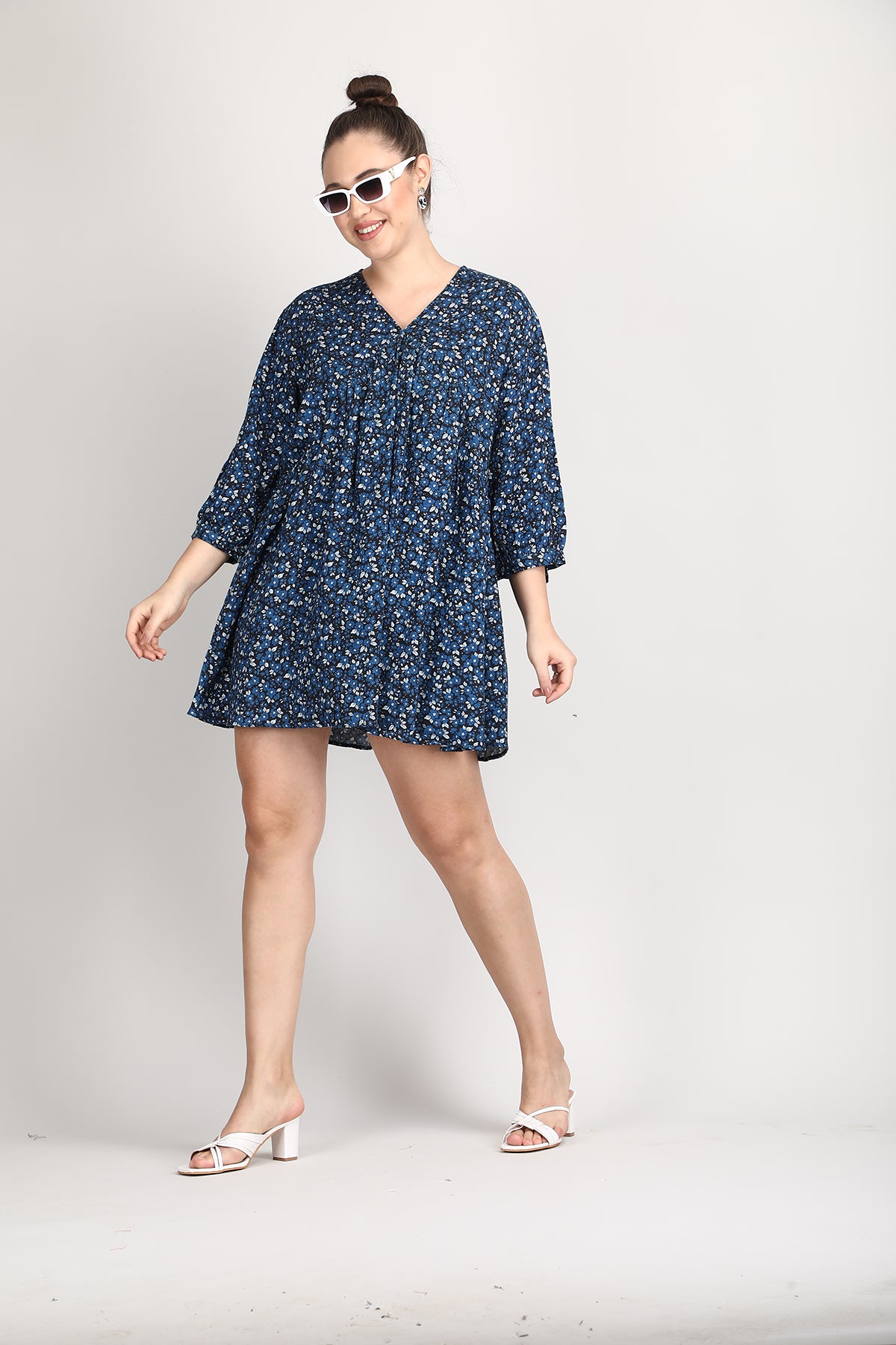 Organic cotton short blue dress – Fashion8