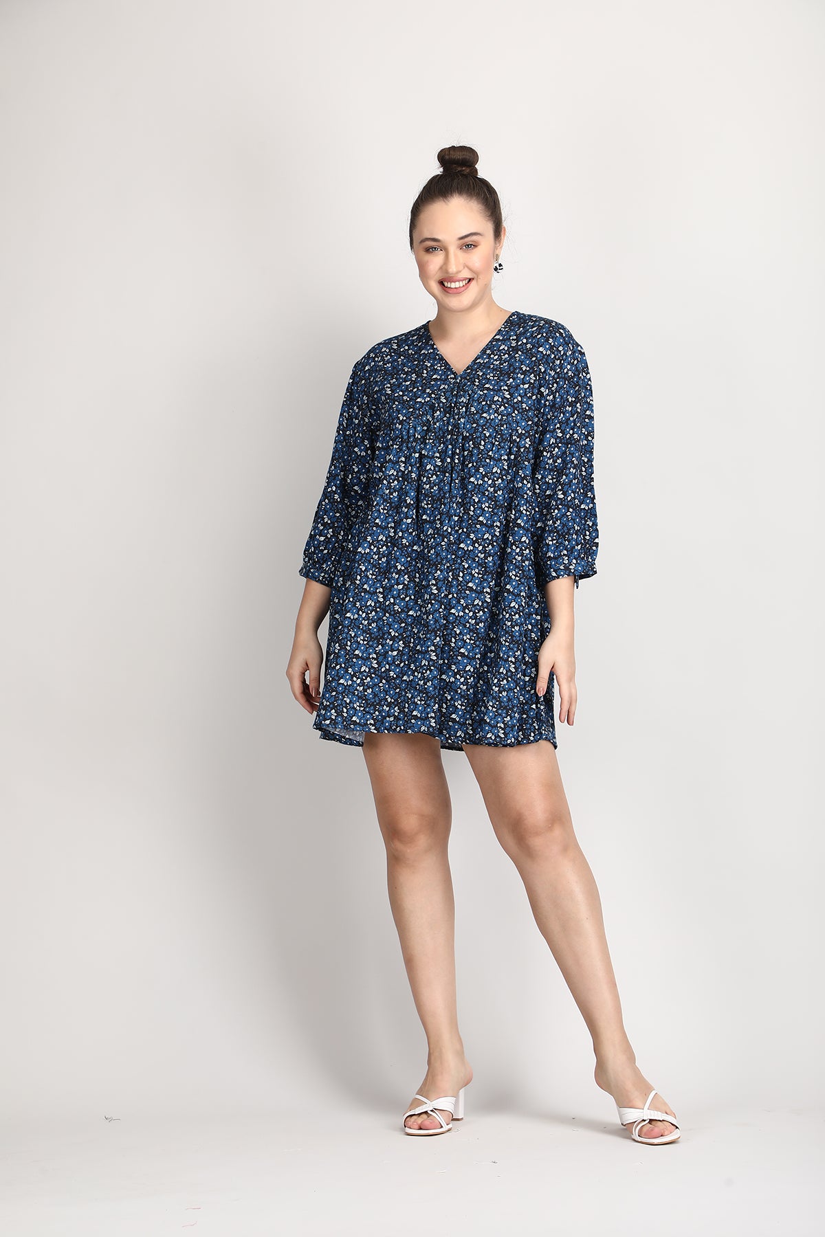 Organic cotton short blue dress – Fashion8